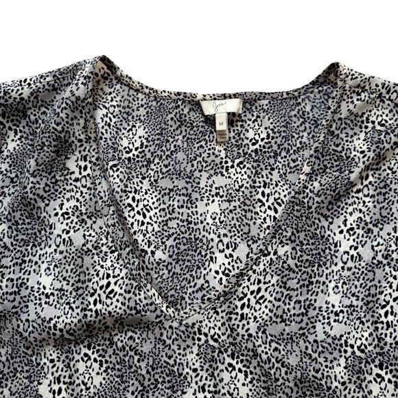 Joie Flowy Womens Silk Leopard Print Blouse Medium - Picture 2 of 6